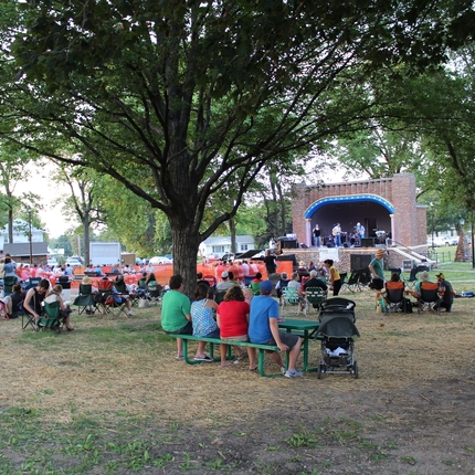 Concert and community festival in park