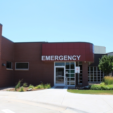Emergency room entrance of rural hospital