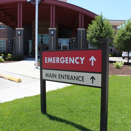 Emergency Main Entrance Sign