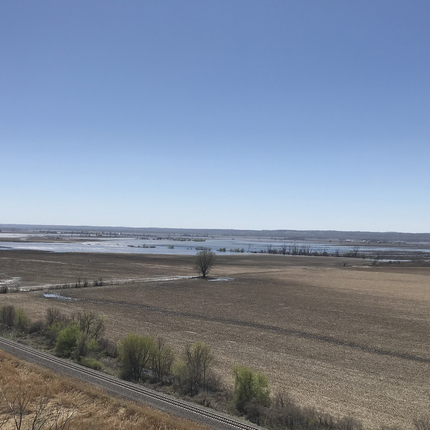 Flooded fields in Iowa