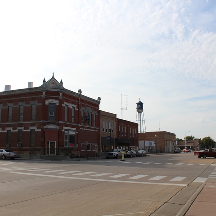 main street in Elk Point, South Dakota