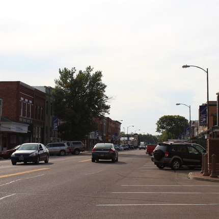 Calle principal en Vermillion, Dakota del Sur