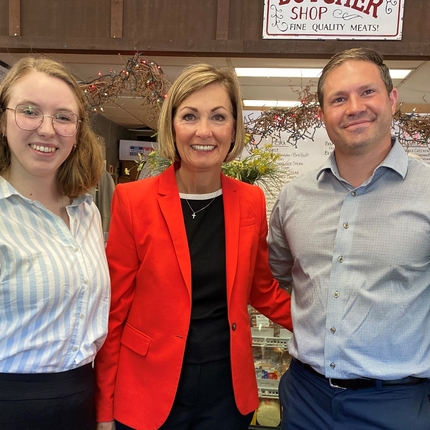 Center staff pictured with Iowa governor