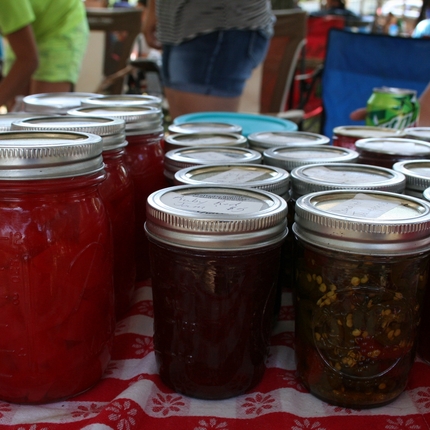 Jars of jellies and preserves