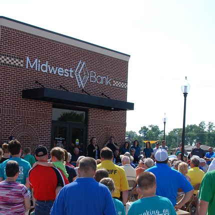 People gathered in community celebration