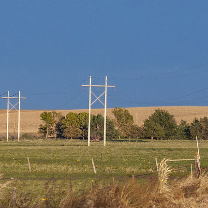 Power line in field