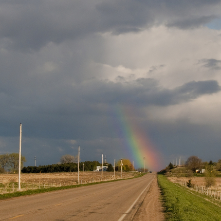 rainbow at the end of road