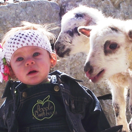 Baby with lamb