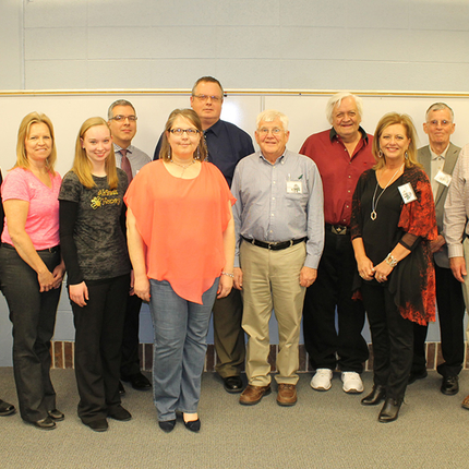 Group photo of people in competition