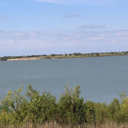 Lake in the middle of the prairie