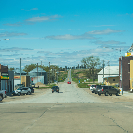 main street in Howells, Nebraska