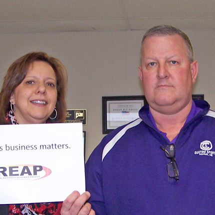 Woman and man business owners 