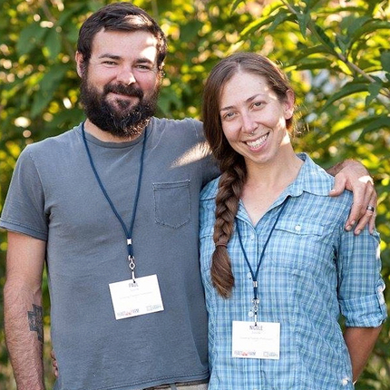 man and woman posing