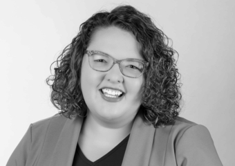 headshot of Audrey Lutz Musilek in black and white